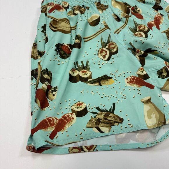 AFTCO Board Shorts Swim Trunk Mens Size S Sushi Print Lined Blue - Picture 4 of 7